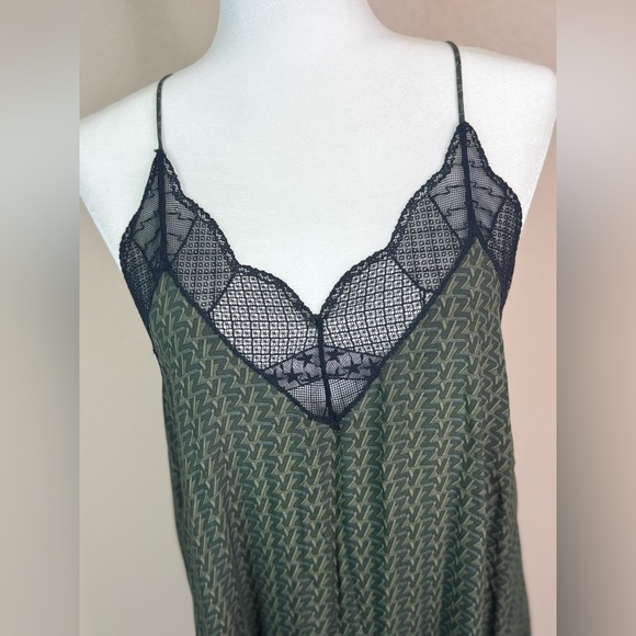 Zadig & Voltaire Risty ZV print Kaki olive green Maxi‎ Dress Size S - Picture 4 of 8